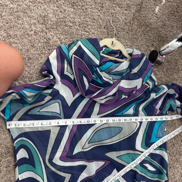 Gretchen Scott Women’s Cowl Neck Geometric Tunic Top Artsy Art2wear Purple XXL - Picture 4 of 11